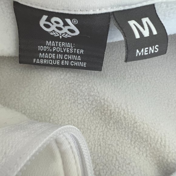 686 White Zip Up Sweatshirt - Lightweight Fleece -Jacket Size Medium- Men’s - Picture 10 of 10